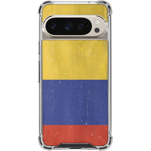 Colombia Flag Distressed Pixel 9/9 Pro Clear Case